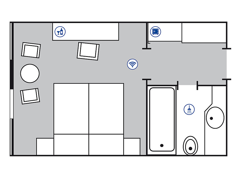 Room floor plan Classic room | Maritim Hotel am Schlossgarten Fulda