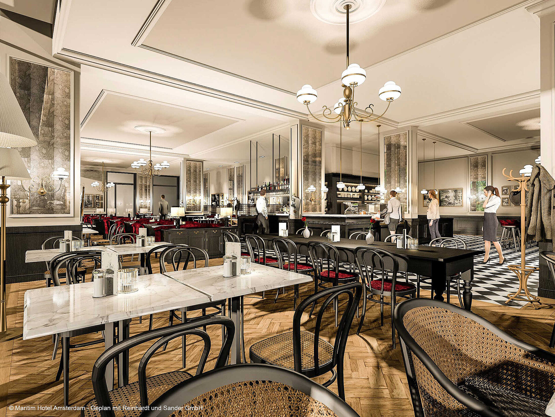 Classic restaurant at Maritim Hotel Amsterdam with stylish interior