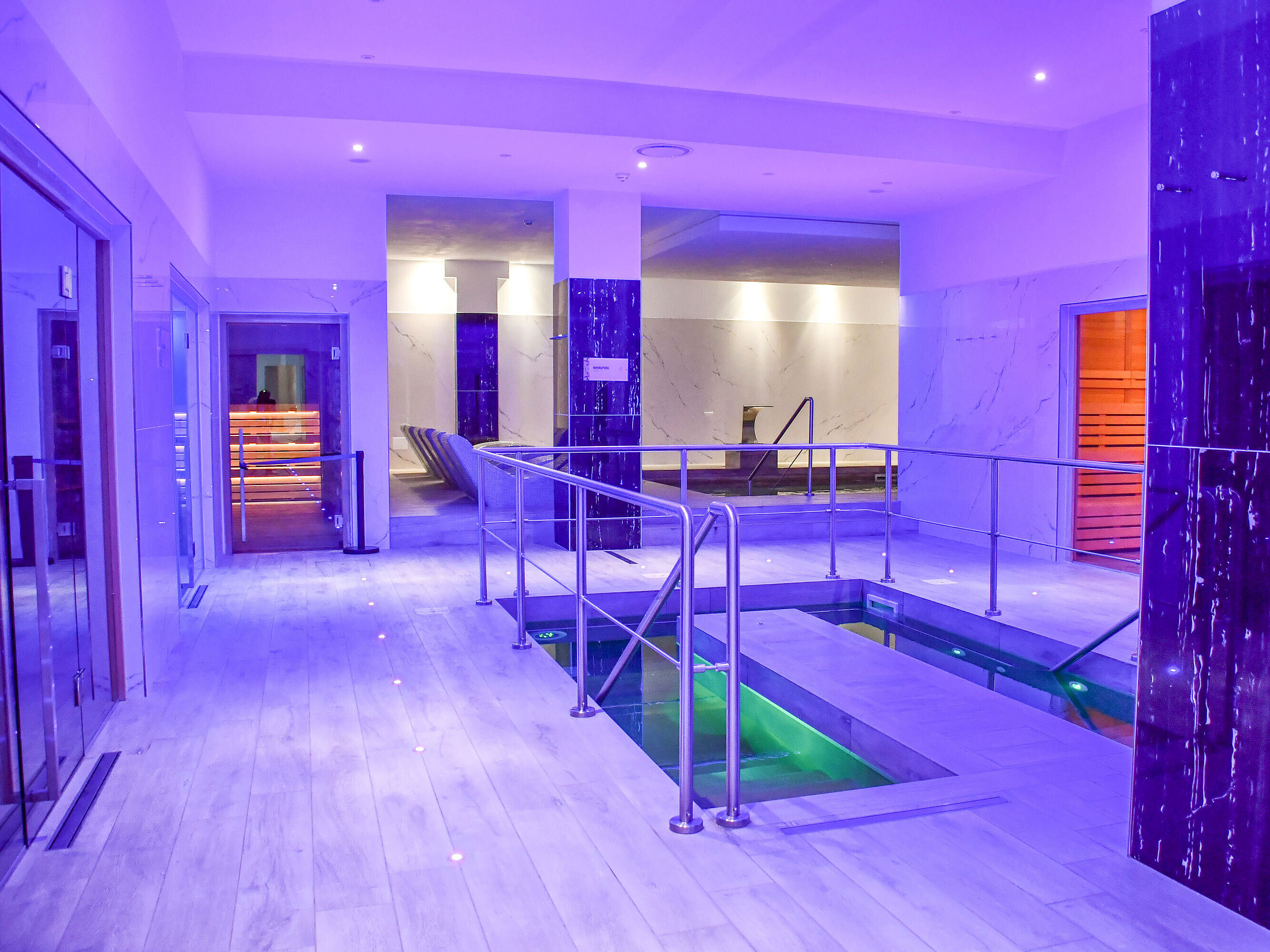 Spa area Modern spa area with plunge pool, saunas and stylish ambience at Maritim Resort Calabria