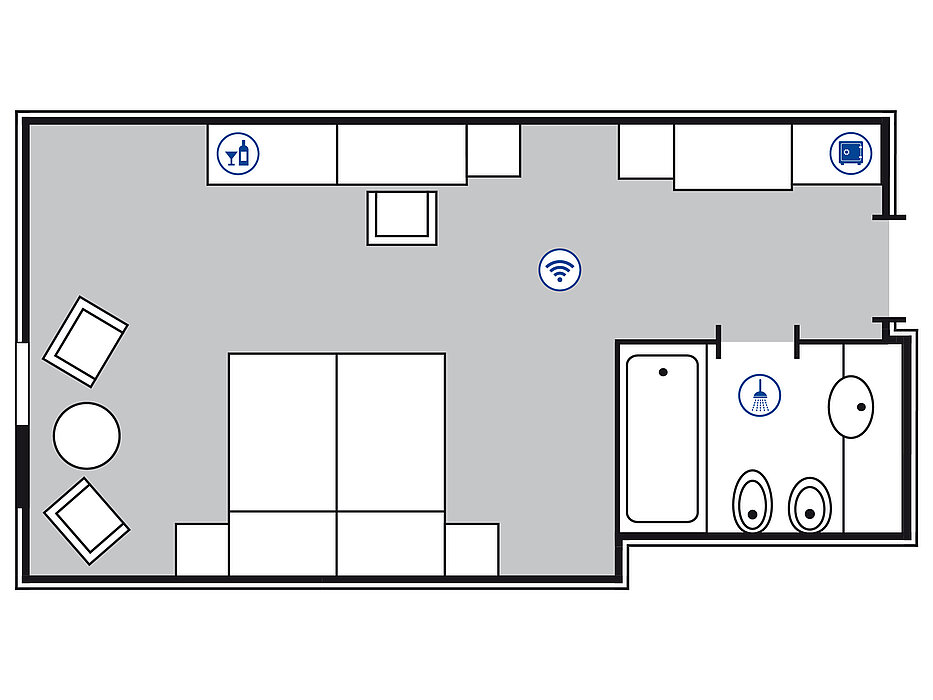Room floor plan Classic room | Maritim Hotel Bremen Room floor plan Classic room | Maritim Hotel Bremen