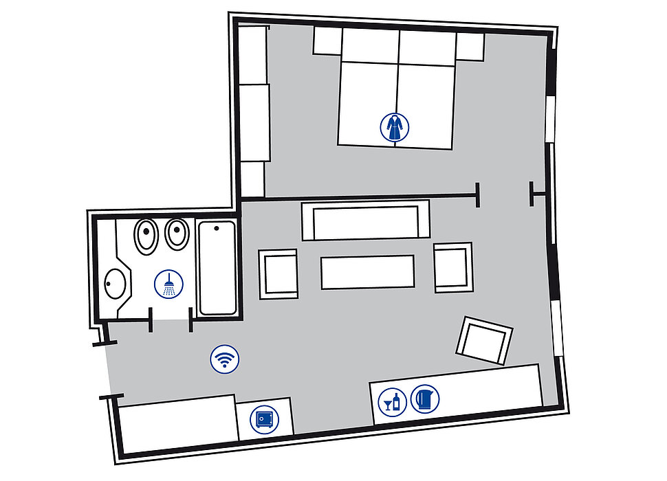 Room floor plan Junior suite | Maritim Hotel Frankfurt Room floor plan Junior suite | Maritim Hotel Frankfurt
