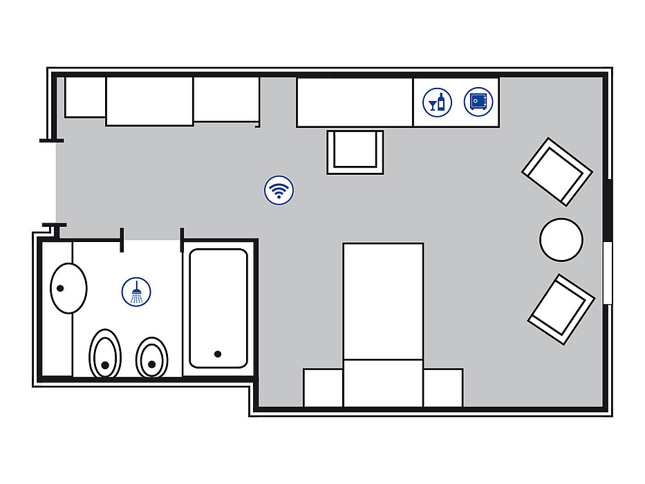 Room floor plan Superior room | Maritim Hotel Bonn