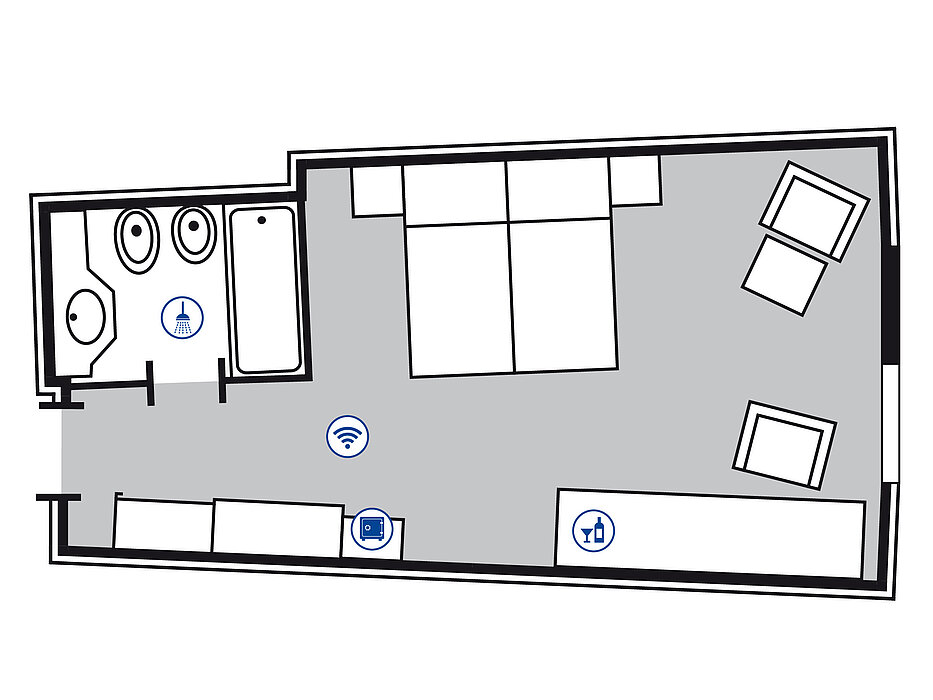 Room floor plan Classic room | Maritim Hotel Frankfurt Room floor plan Classic room | Maritim Hotel Frankfurt
