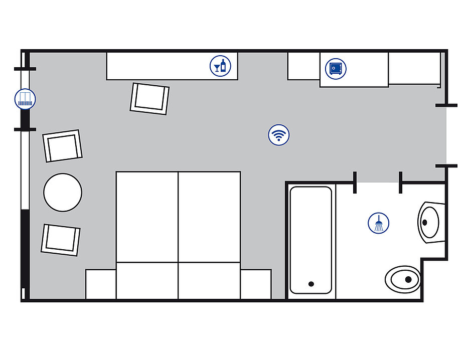 Room floor plan Classic room | Maritim Hotel Bad Salzuflen