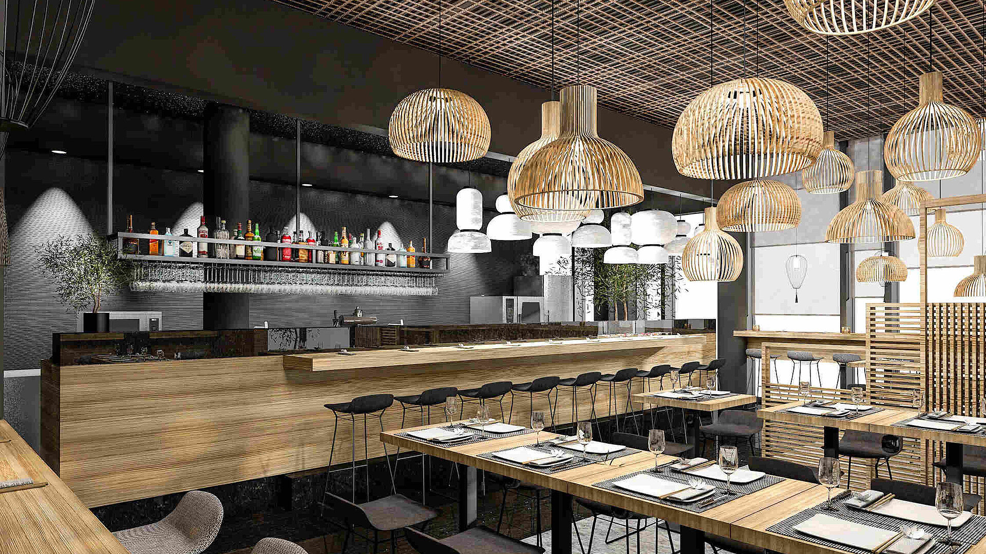 Modern restaurant at Maritim Hotel Amsterdam with stylish interior and set tables