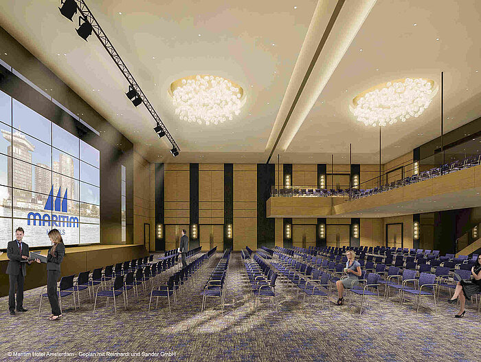 Saal Amsterdam  Spacious lobby at Maritim Hotel Amsterdam with seating area and reception