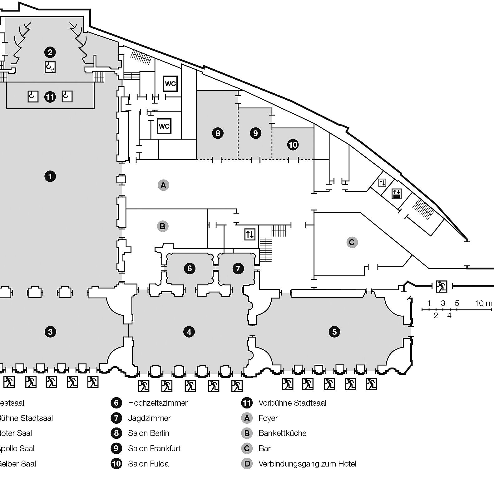 Floor plan, ground floor | Maritim Hotel am Schlossgarten Fulda 