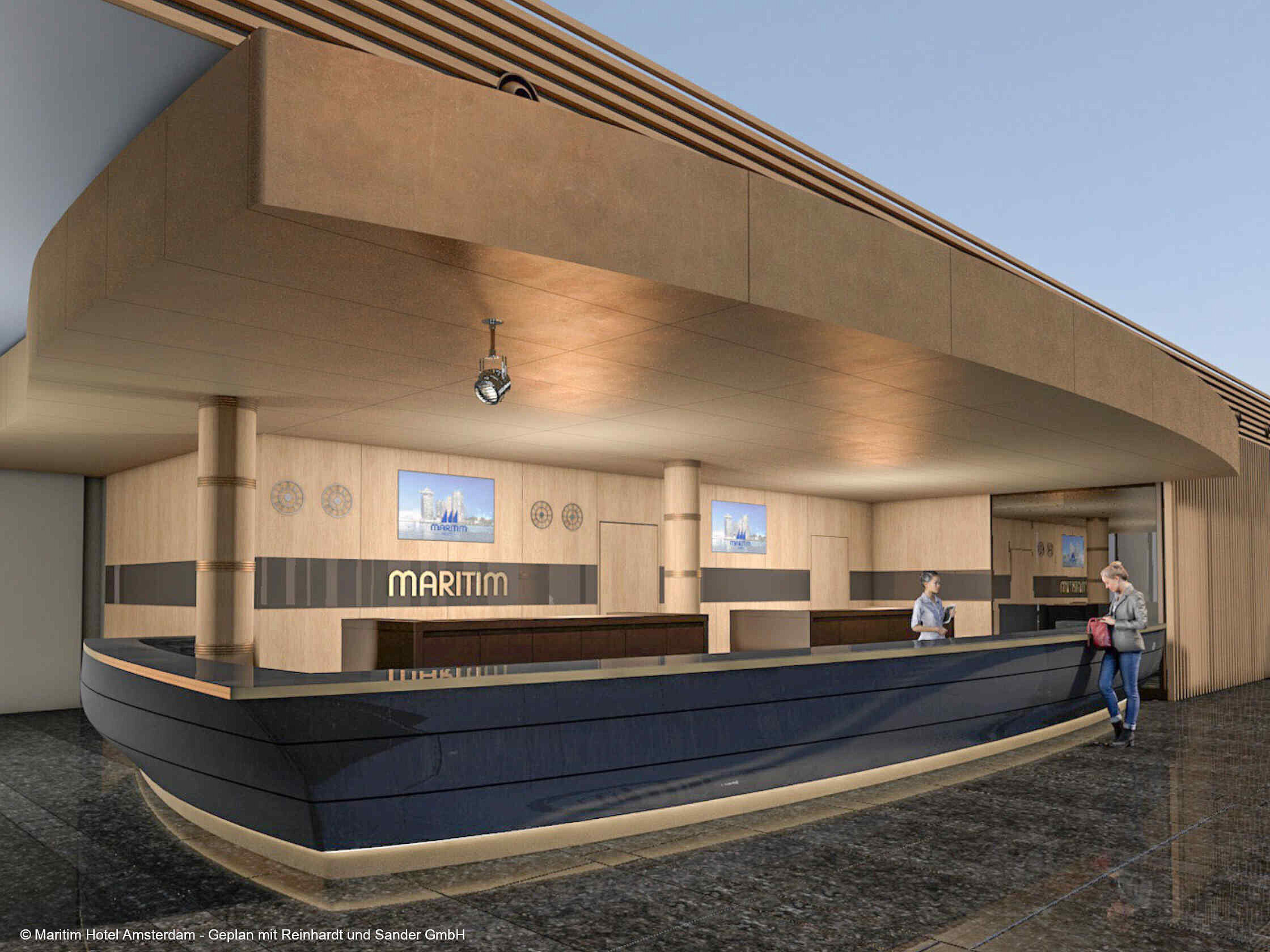 Modern reception at Maritim Hotel Amsterdam with stylish design