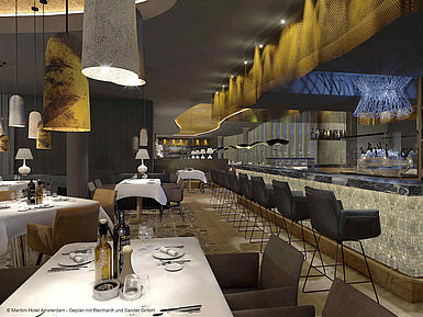 Exclusive restaurant at Maritim Hotel Amsterdam with elegant bar
